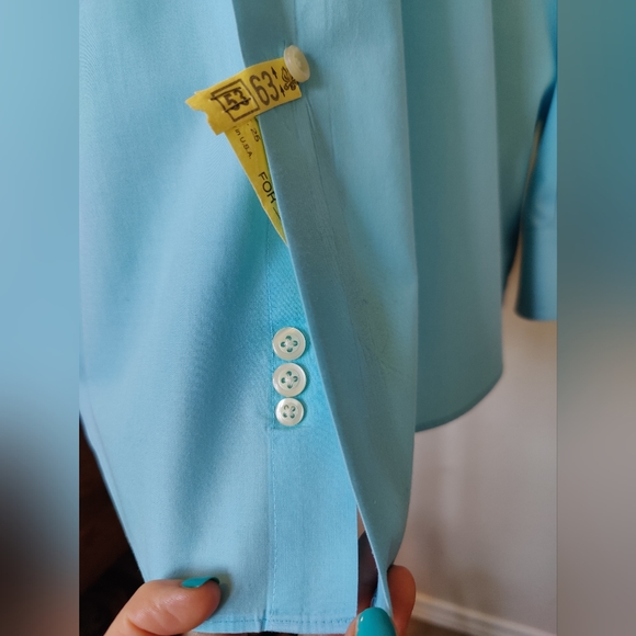 Men's Croft & Barrow teal button down Dress Shirt 🔘 (XL) 🩵💙💚🩵 - Picture 8 of 13